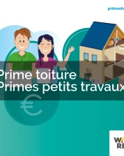 Couverture de la brochure Primes toiture et petits travaux, représentant un couple avec un projet de rénovation